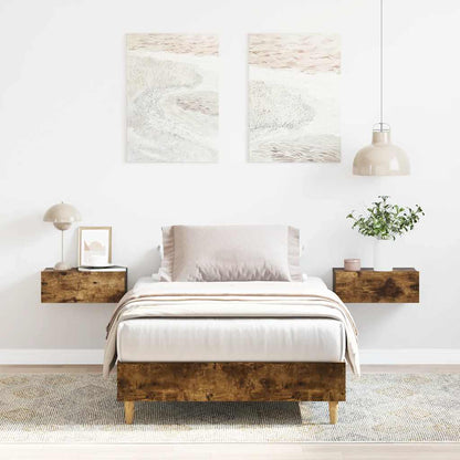 vidaXL Bed Frame No Mattress Smoked Oak 90x190 cm Single Engineered Wood 1
