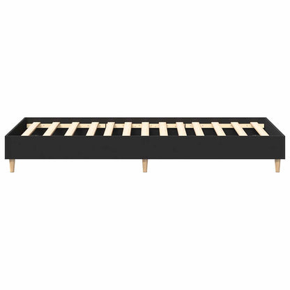 vidaXL Bed Frame No Mattress Black 75x190 cm Small Single Engineered Wood 6