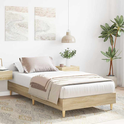 vidaXL Bed Frame No Mattress Sonoma Oak 75x190 cm Small Single Engineered Wood 3