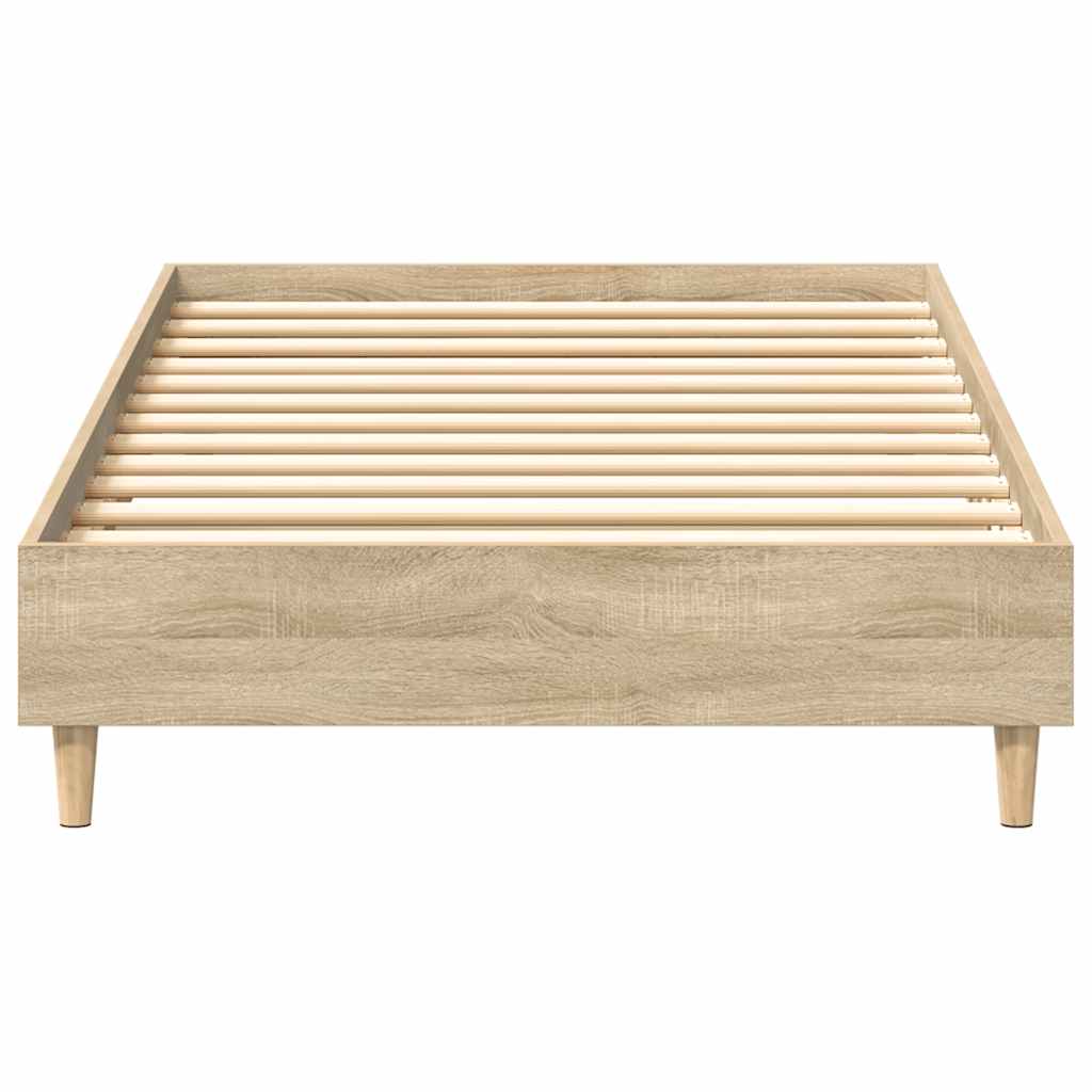 vidaXL Bed Frame No Mattress Sonoma Oak 75x190 cm Small Single Engineered Wood 5
