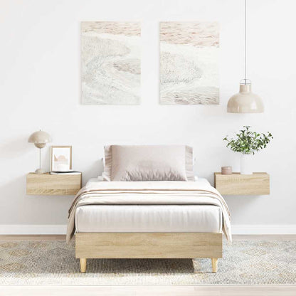 vidaXL Bed Frame No Mattress Sonoma Oak 75x190 cm Small Single Engineered Wood 1
