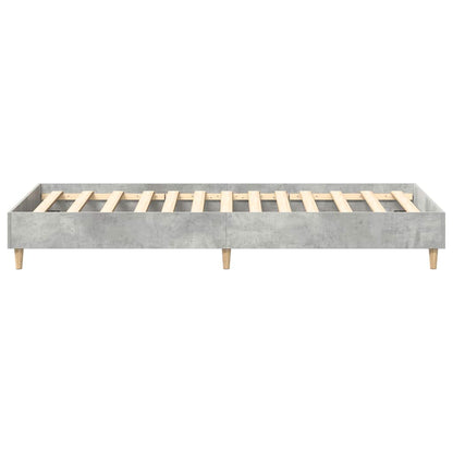 vidaXL Bed Frame No Mattress Concrete Grey 75x190 cm Small Single Engineered Wood 6
