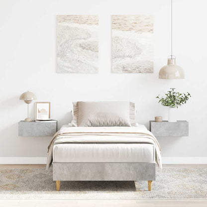vidaXL Bed Frame No Mattress Concrete Grey 75x190 cm Small Single Engineered Wood 1