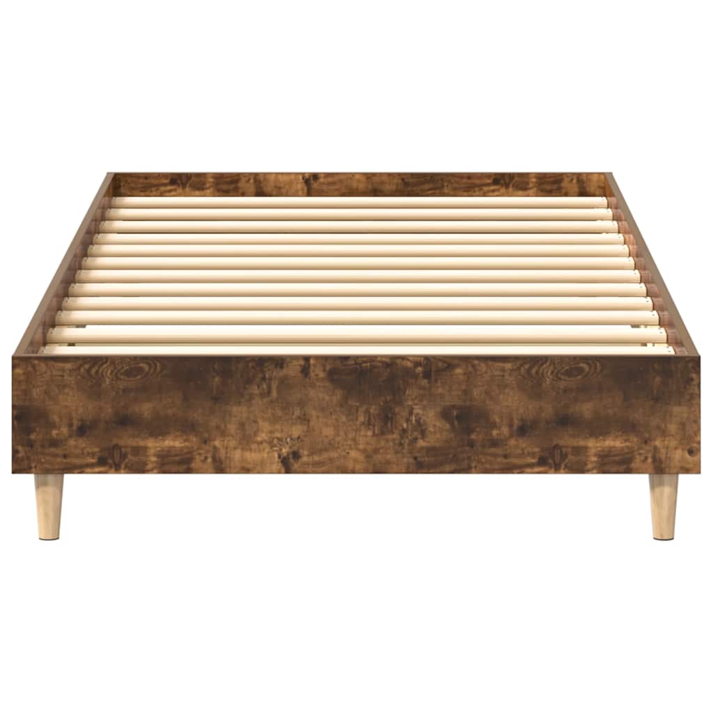 vidaXL Bed Frame No Mattress Smoked Oak 75x190 cm Small Single Engineered Wood 5