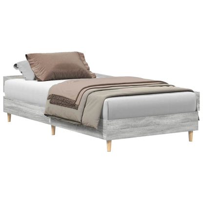 vidaXL Bed Frame No Mattress Grey Sonoma 75x190 cm Small Single Engineered Wood 2
