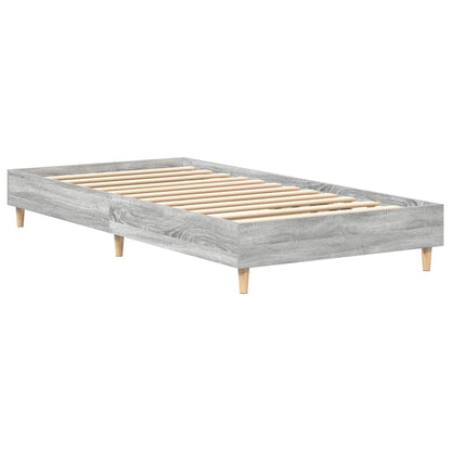 vidaXL Bed Frame No Mattress Grey Sonoma 75x190 cm Small Single Engineered Wood 4