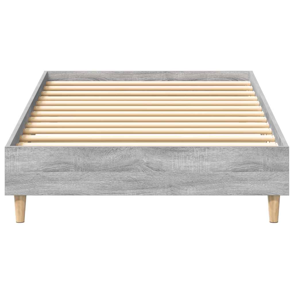 vidaXL Bed Frame No Mattress Grey Sonoma 75x190 cm Small Single Engineered Wood 5