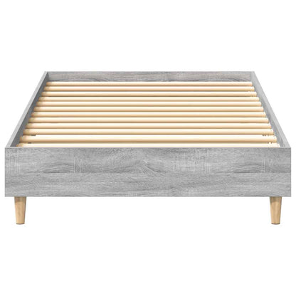 vidaXL Bed Frame No Mattress Grey Sonoma 75x190 cm Small Single Engineered Wood 5