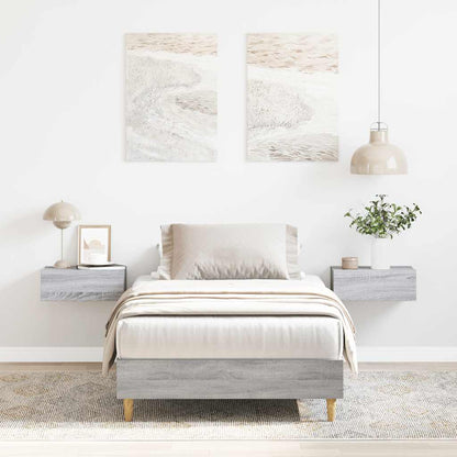 vidaXL Bed Frame No Mattress Grey Sonoma 75x190 cm Small Single Engineered Wood 1