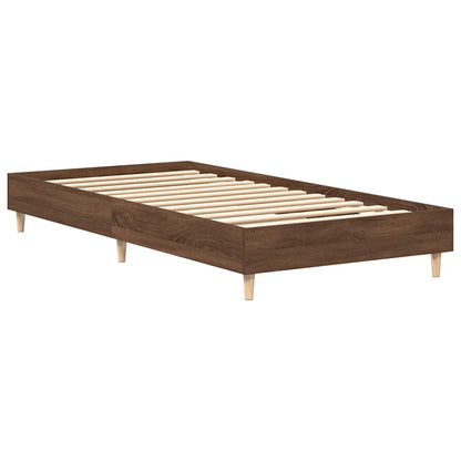 vidaXL Bed Frame No Mattress Brown Oak 75x190 cm Small Single Engineered Wood 4