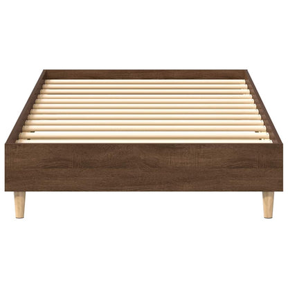 vidaXL Bed Frame No Mattress Brown Oak 75x190 cm Small Single Engineered Wood 5