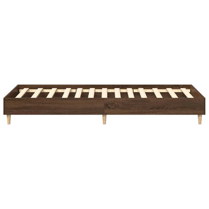 vidaXL Bed Frame No Mattress Brown Oak 75x190 cm Small Single Engineered Wood 6