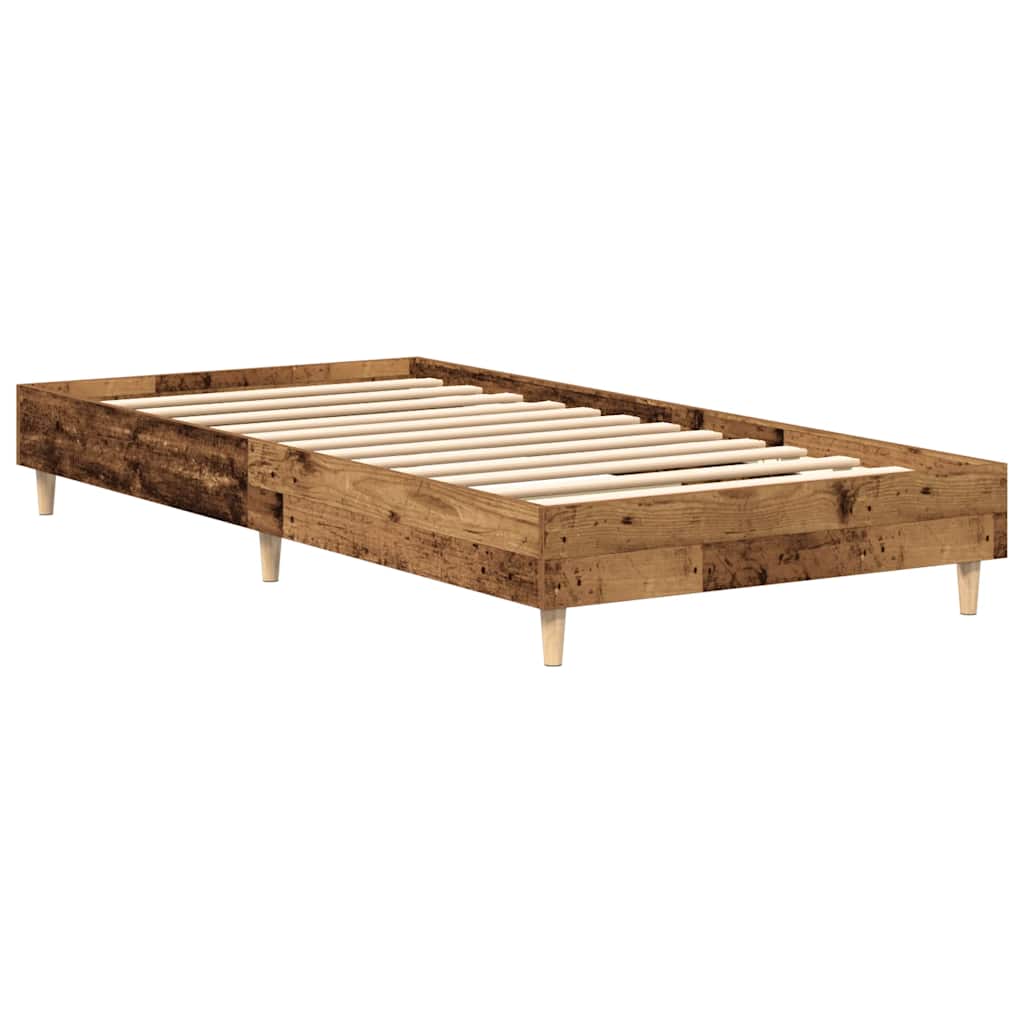vidaXL Bed Frame No Mattress Old Wood 75x190 cm Small Single Engineered Wood 4