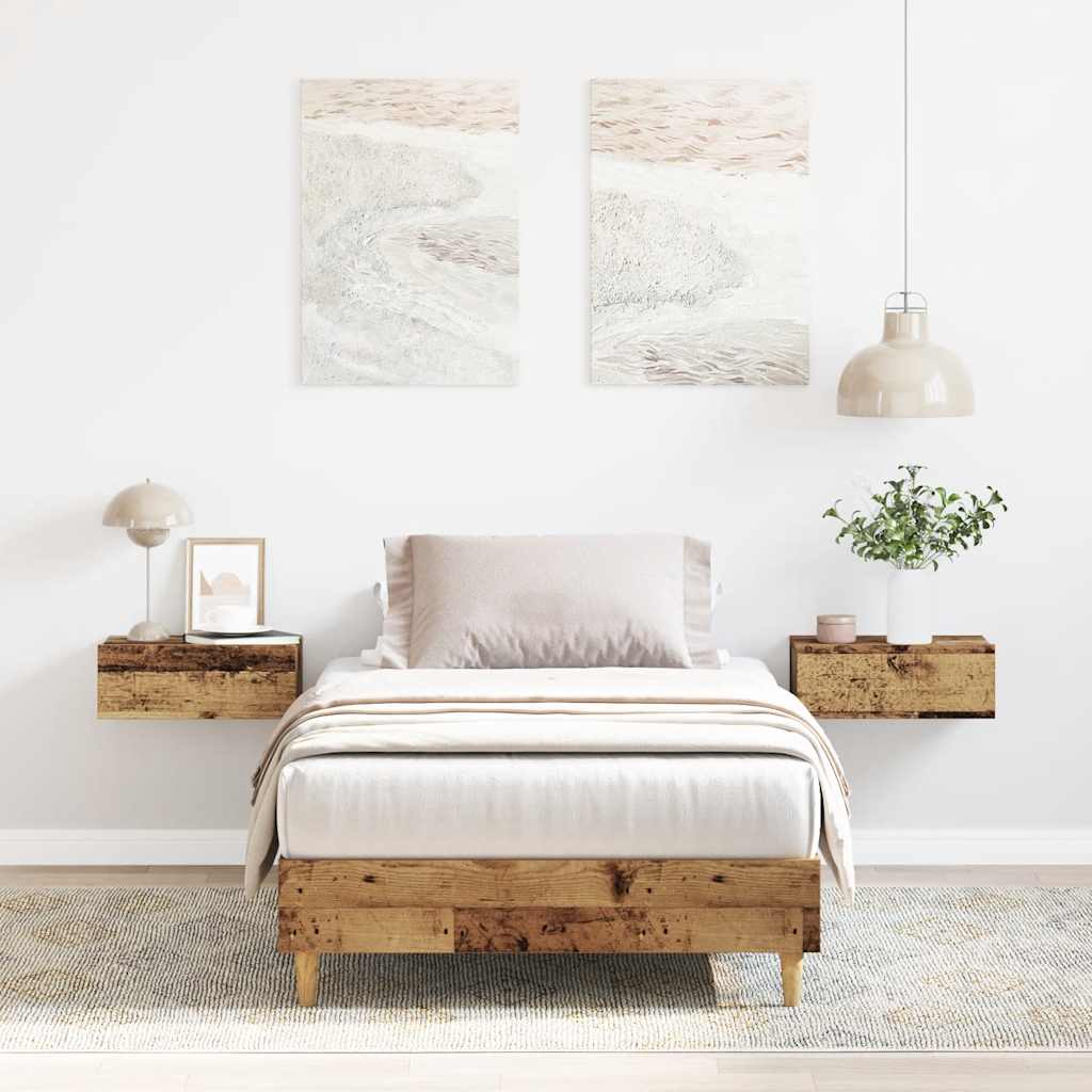 vidaXL Bed Frame No Mattress Old Wood 75x190 cm Small Single Engineered Wood 1