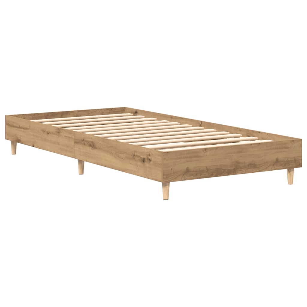 vidaXL Bed Frame No Mattress Artisan Oak 75x190 cm Small Single Engineered Wood 4