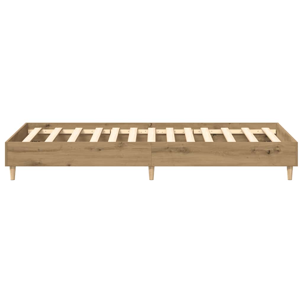 vidaXL Bed Frame No Mattress Artisan Oak 75x190 cm Small Single Engineered Wood 6