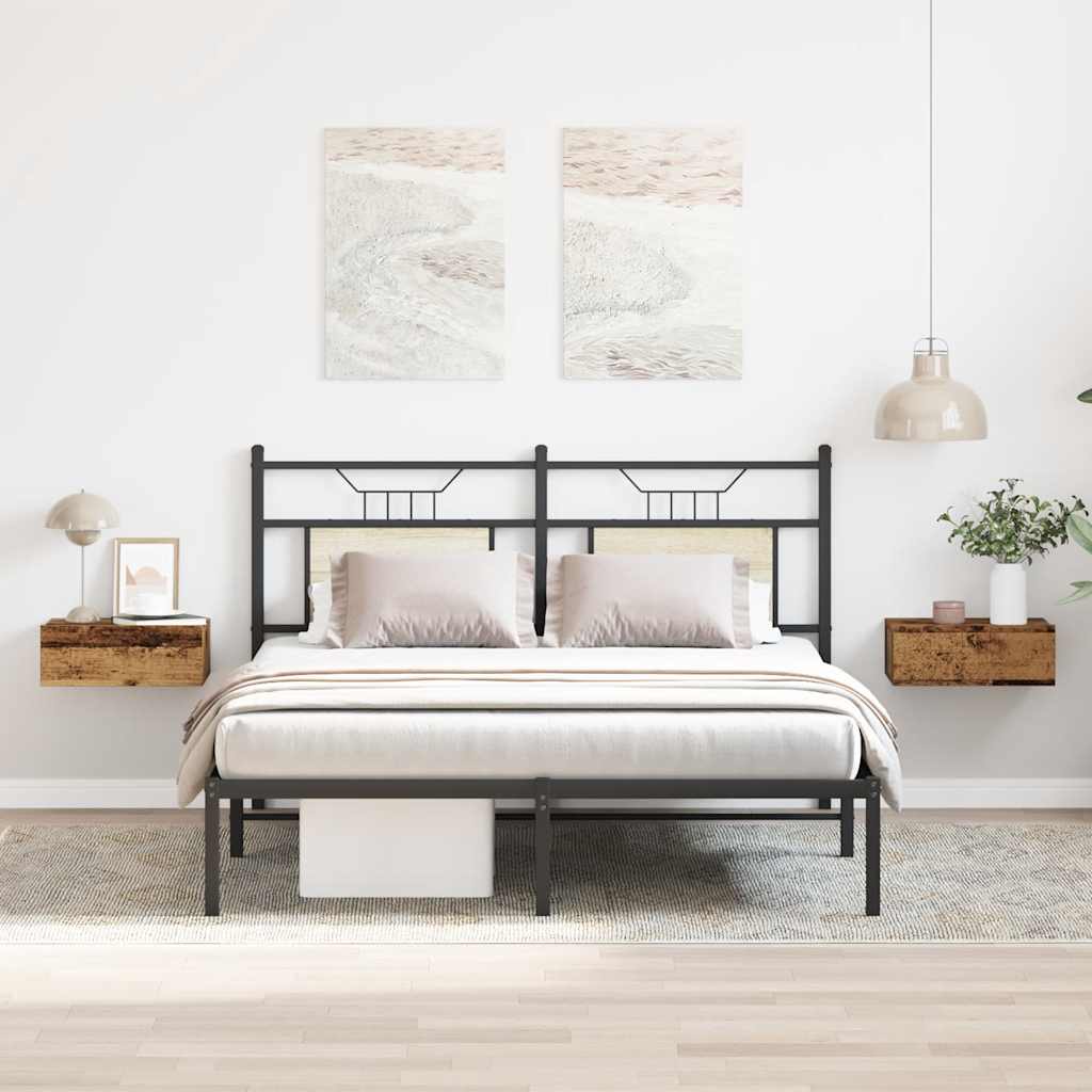 vidaXL Floating Nightstands 2 pcs Old Wood 40x32x15 cm Engineered Wood 3