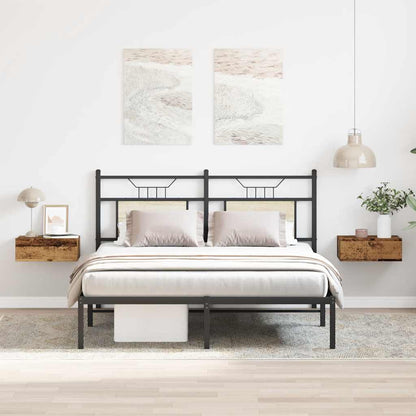 vidaXL Floating Nightstands 2 pcs Old Wood 40x32x15 cm Engineered Wood 3