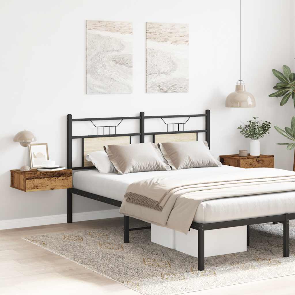 vidaXL Floating Nightstands 2 pcs Old Wood 40x32x15 cm Engineered Wood 4