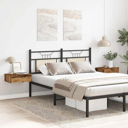 vidaXL Floating Nightstands 2 pcs Old Wood 40x32x15 cm Engineered Wood 4