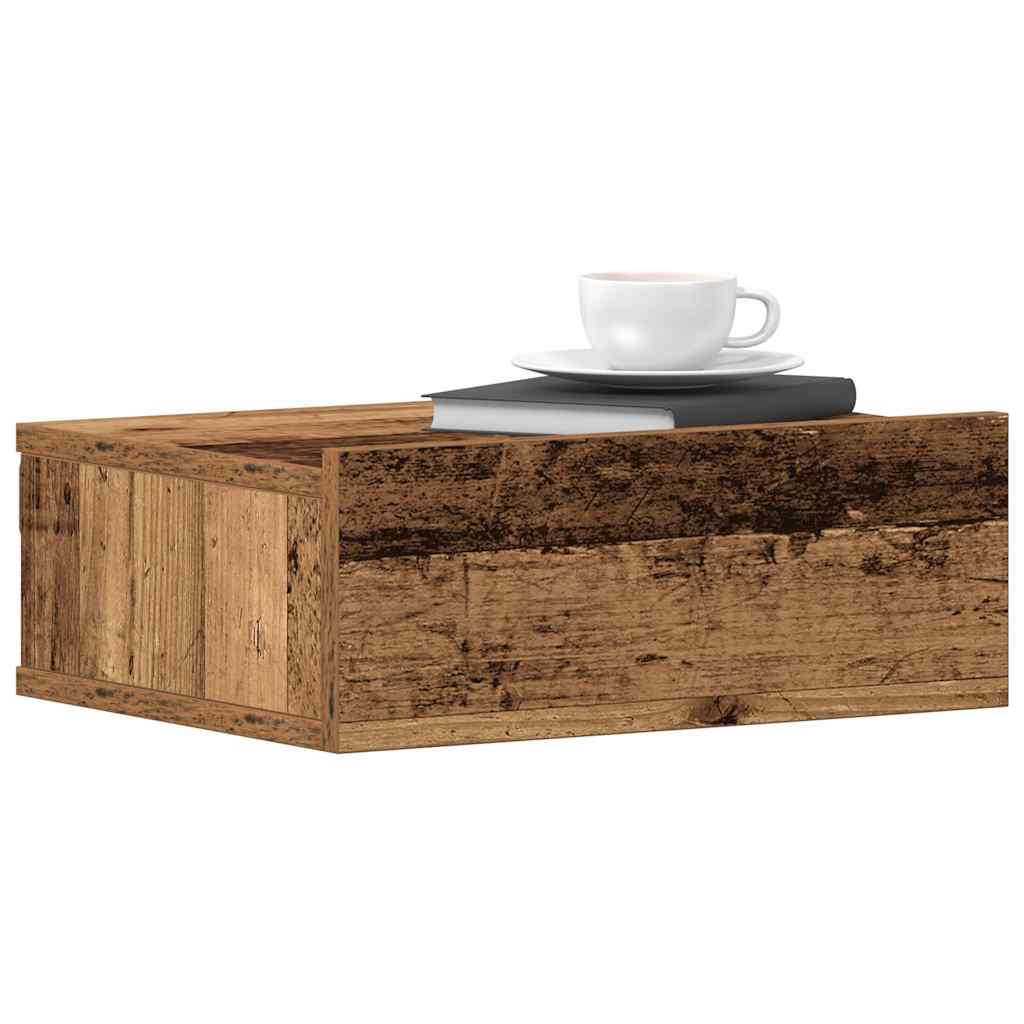 vidaXL Floating Nightstands 2 pcs Old Wood 40x32x15 cm Engineered Wood 1
