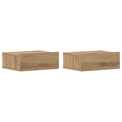 vidaXL Floating Nightstands 2 pcs Artisan Oak 40x32x15 cm Engineered Wood 2