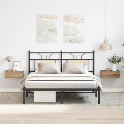 vidaXL Floating Nightstands 2 pcs Artisan Oak 40x32x15 cm Engineered Wood 3