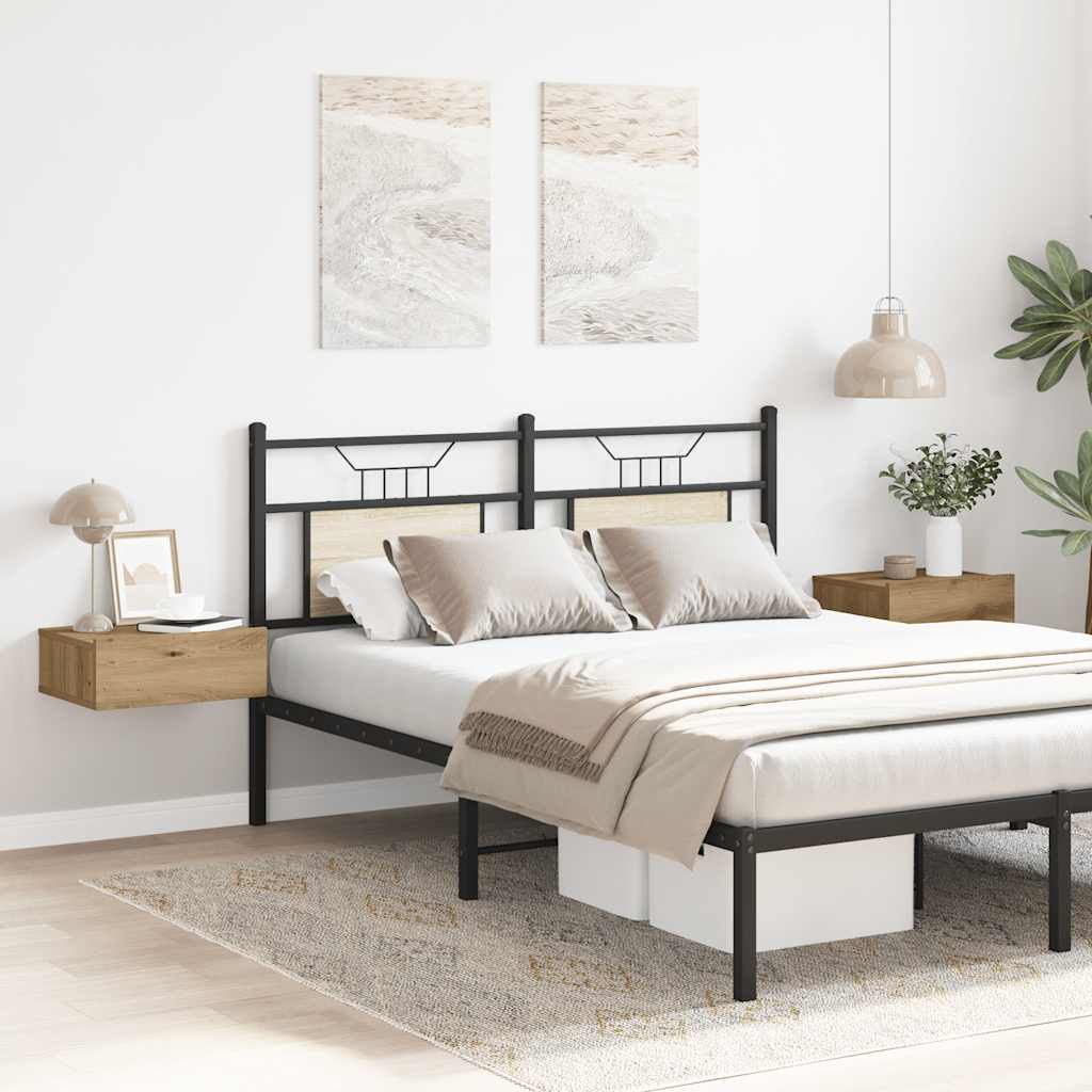 vidaXL Floating Nightstands 2 pcs Artisan Oak 40x32x15 cm Engineered Wood 4