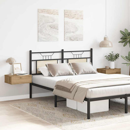 vidaXL Floating Nightstands 2 pcs Artisan Oak 40x32x15 cm Engineered Wood 4