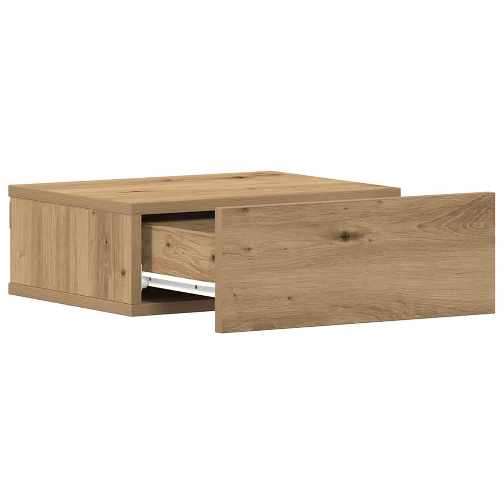 vidaXL Floating Nightstands 2 pcs Artisan Oak 40x32x15 cm Engineered Wood 6