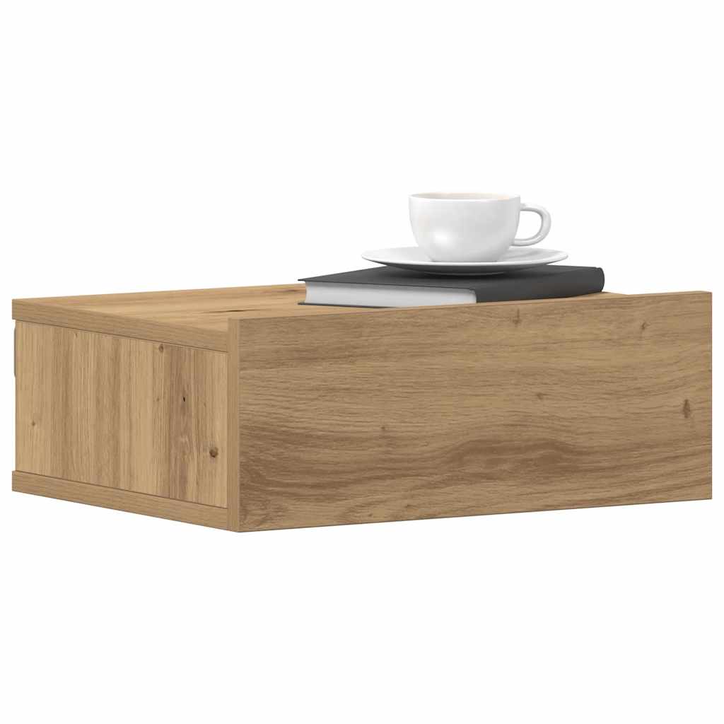 vidaXL Floating Nightstands 2 pcs Artisan Oak 40x32x15 cm Engineered Wood 1