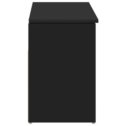 vidaXL Shoe Bench Black 102x30.5x45 cm Engineered Wood 5