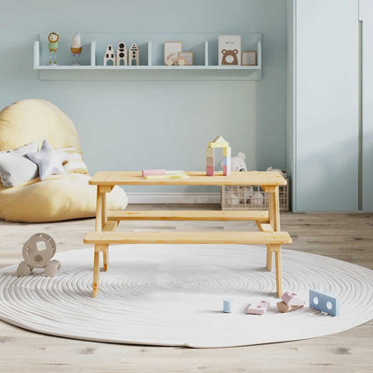 vidaXL Children's Table with Benches IRUN 90x79.5x50 cm Solid Wood 3