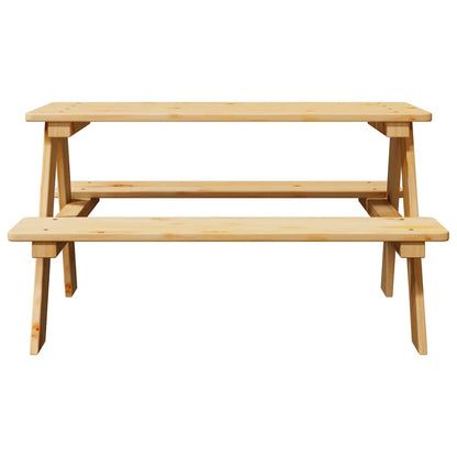 vidaXL Children's Table with Benches IRUN 90x79.5x50 cm Solid Wood 4