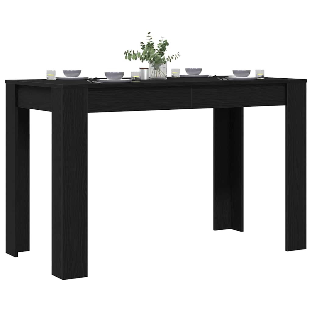vidaXL Dining Table Black Oak 120x60x76 cm Engineered Wood 4