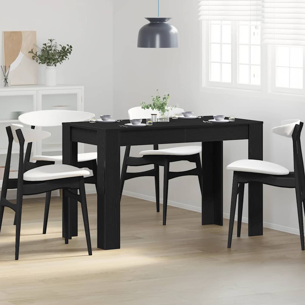 vidaXL Dining Table Black Oak 120x60x76 cm Engineered Wood 1