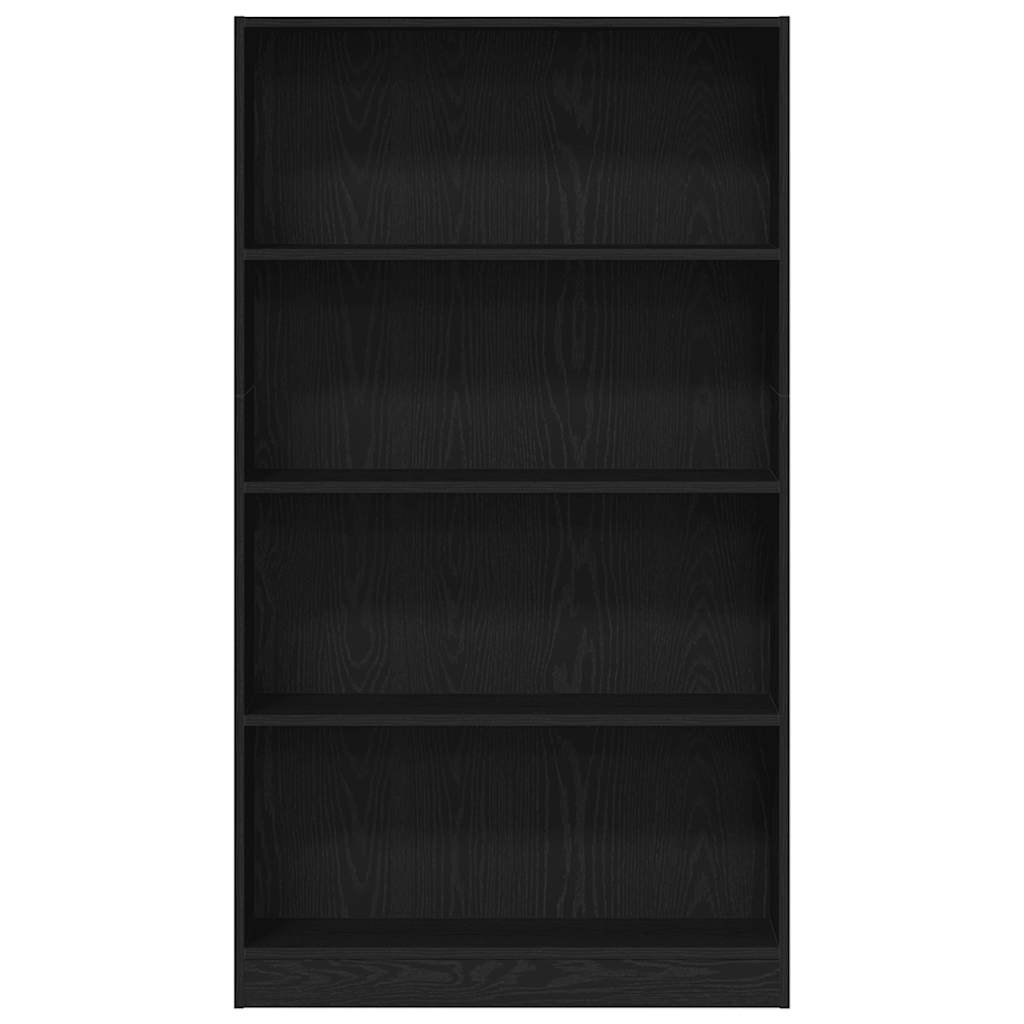 vidaXL 4-Tier Bookcase Black Oak 80x24x143 cm Engineered Wood 4