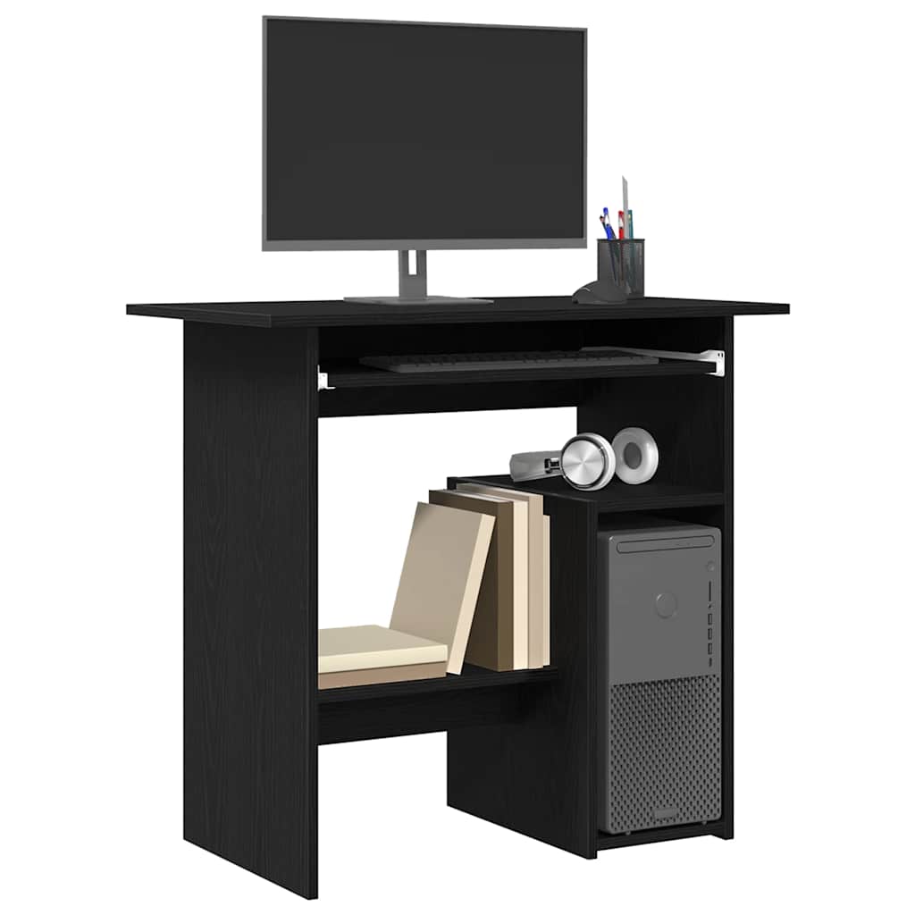 vidaXL Desk Black Oak 80x45x74 cm Engineered Wood 4