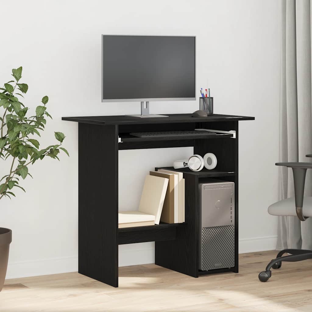 vidaXL Desk Black Oak 80x45x74 cm Engineered Wood 1