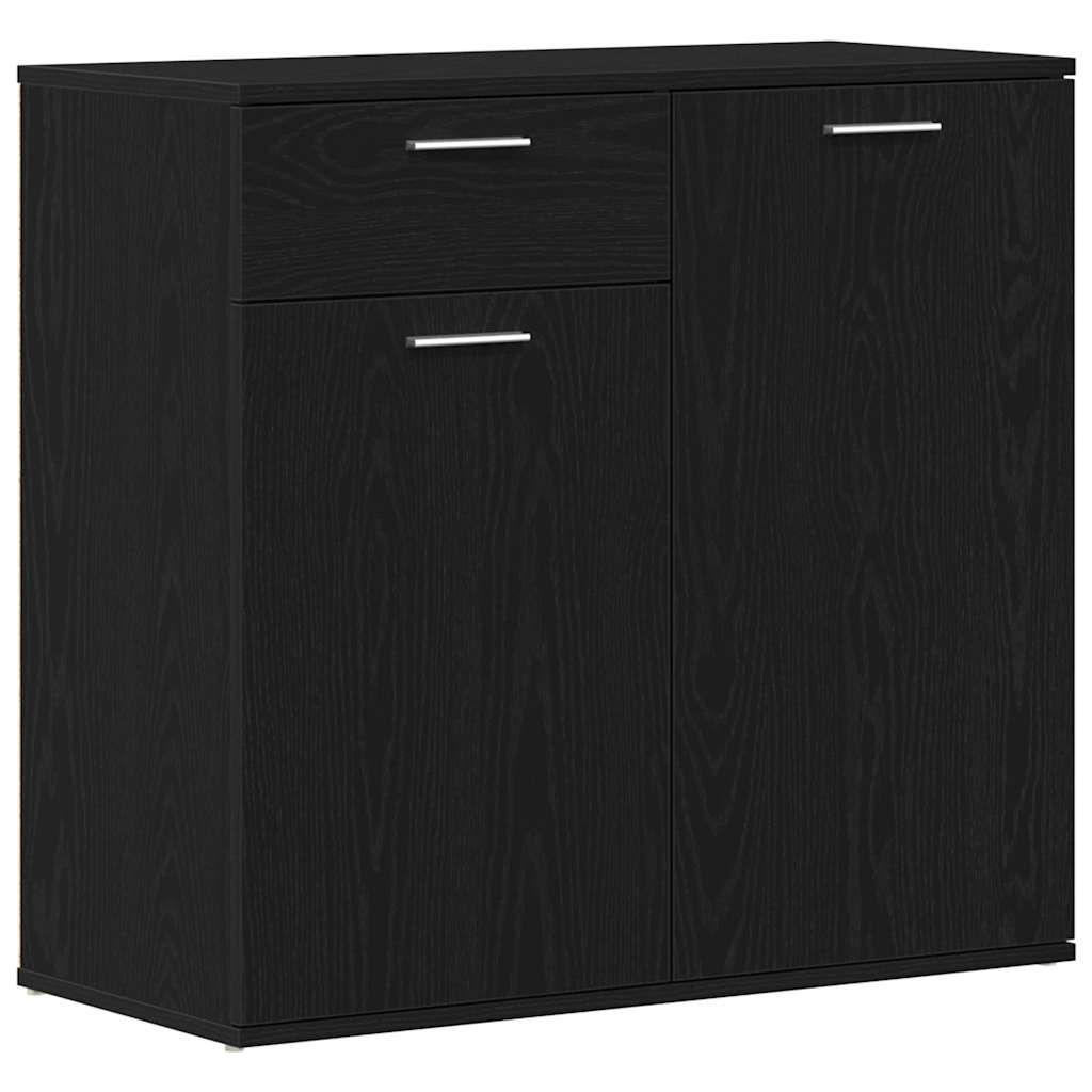 vidaXL Sideboard Black Oak 80x36x75 cm Engineered Wood 2