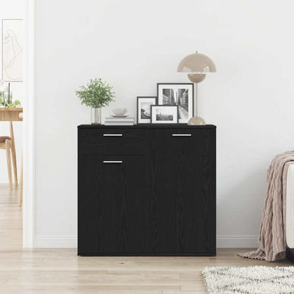 vidaXL Sideboard Black Oak 80x36x75 cm Engineered Wood 3