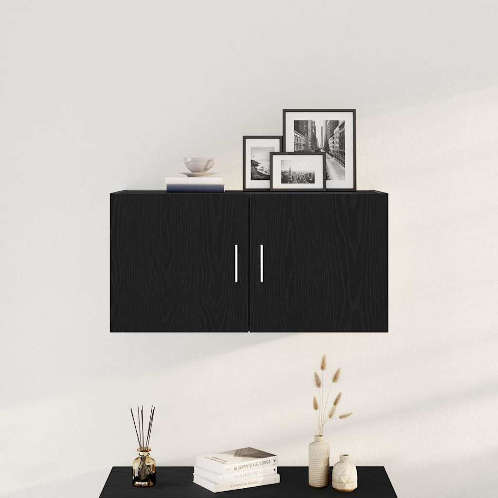 vidaXL Wall Cabinet Black Oak 80x39x40 cm Engineered Wood 3