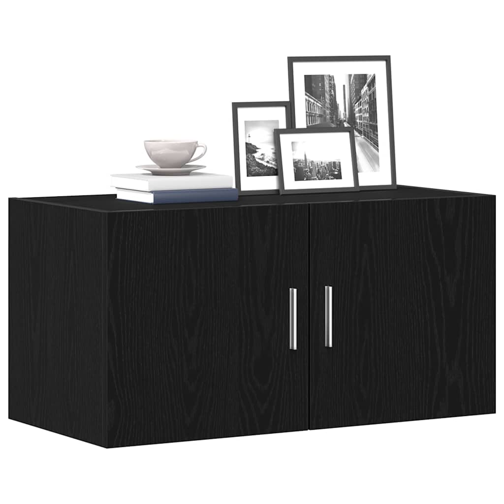 vidaXL Wall Cabinet Black Oak 80x39x40 cm Engineered Wood 4