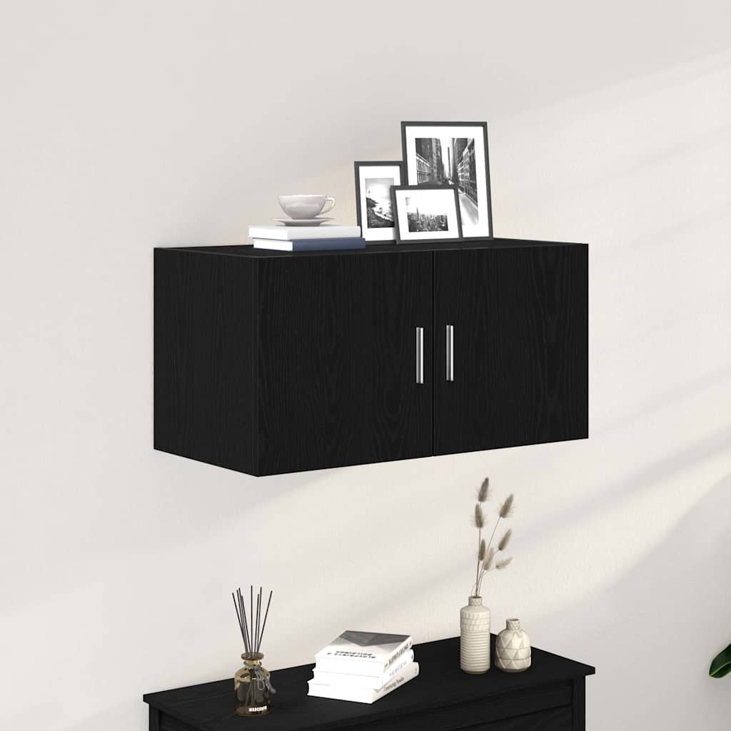 vidaXL Wall Cabinet Black Oak 80x39x40 cm Engineered Wood 1