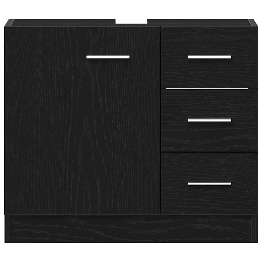 vidaXL Sink Cabinet Black Oak 63x30x54 cm Engineered Wood 6