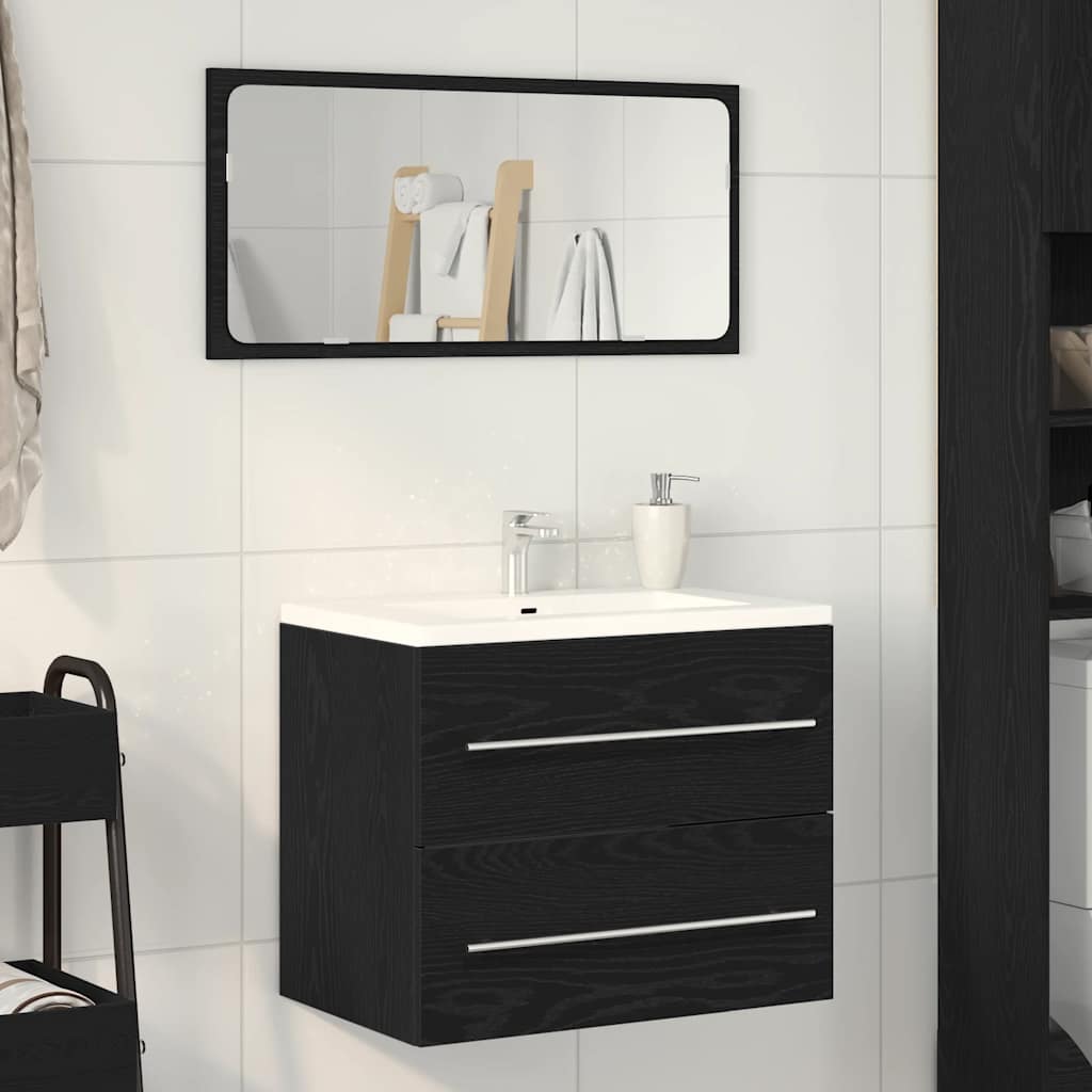 vidaXL Bathroom Sink Cabinet Black Oak 60x38.5x48 cm Engineered Wood 3