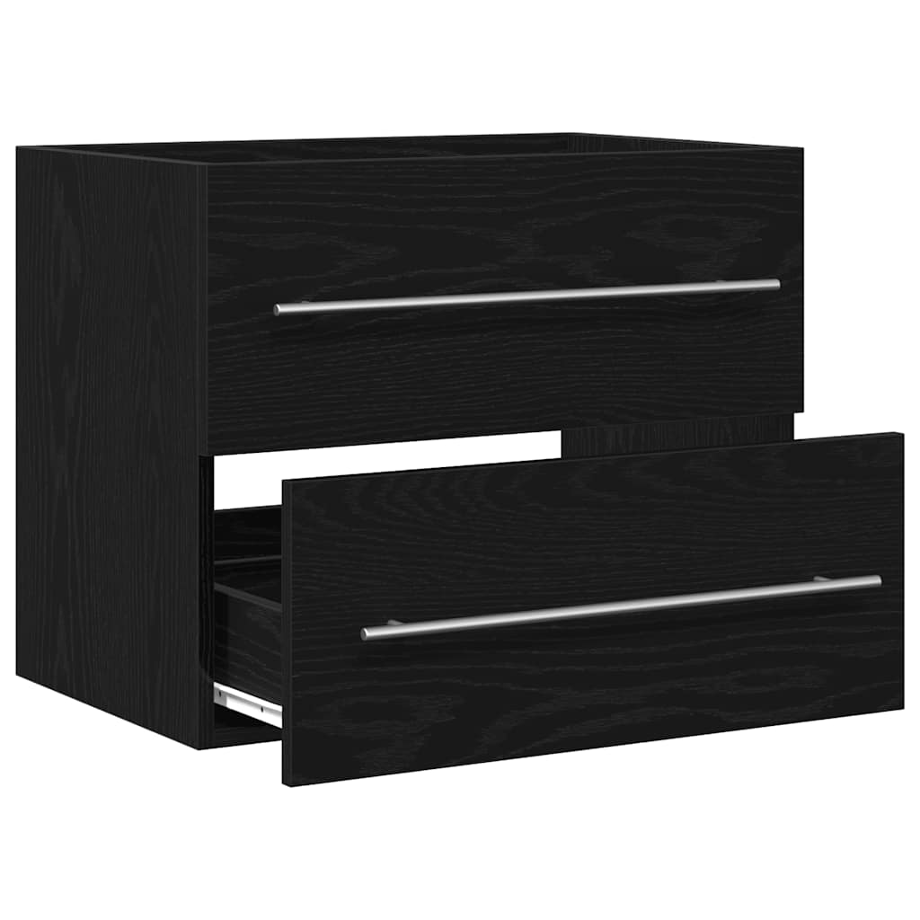 vidaXL Bathroom Sink Cabinet Black Oak 60x38.5x48 cm Engineered Wood 5