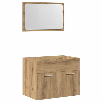 vidaXL 2 Piece Bathroom Furniture Set Artisan Oak Engineered Wood 2