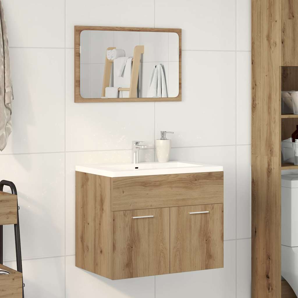 vidaXL 2 Piece Bathroom Furniture Set Artisan Oak Engineered Wood 3
