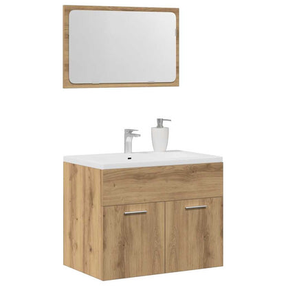 vidaXL 2 Piece Bathroom Furniture Set Artisan Oak Engineered Wood 4